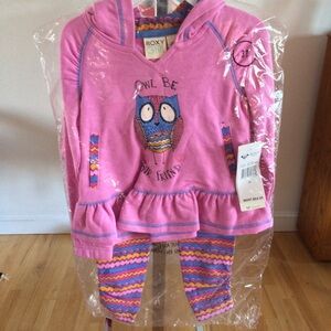 Roxy Girl Printed Sweatshirt/Leggings Set